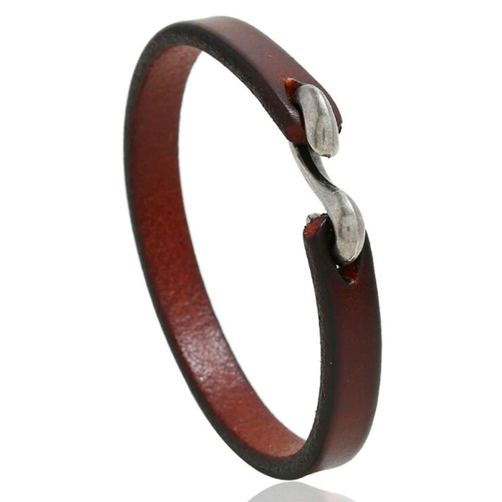 Cool Genuine Leather Narrow Bracelets / Cuff Bangle in Rock Style