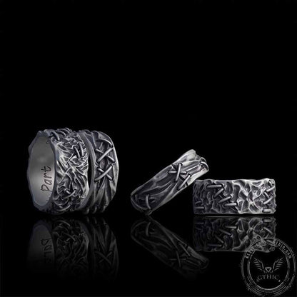 Crack Sew Knot Sterling Silver Ring