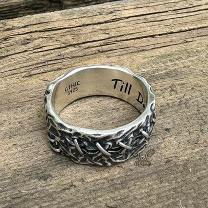Crack Sew Knot Sterling Silver Ring