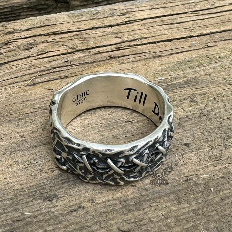 Crack Sew Knot Sterling Silver Ring