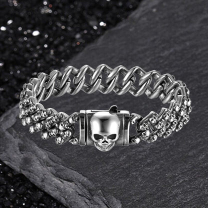 Creative Skull Stainless Steel Gothic Cuban Link Bracelet