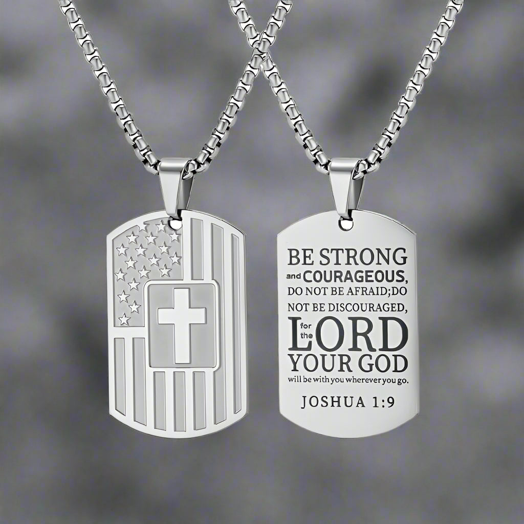 Cross American Flag Stainless Steel Military Brand Pendant