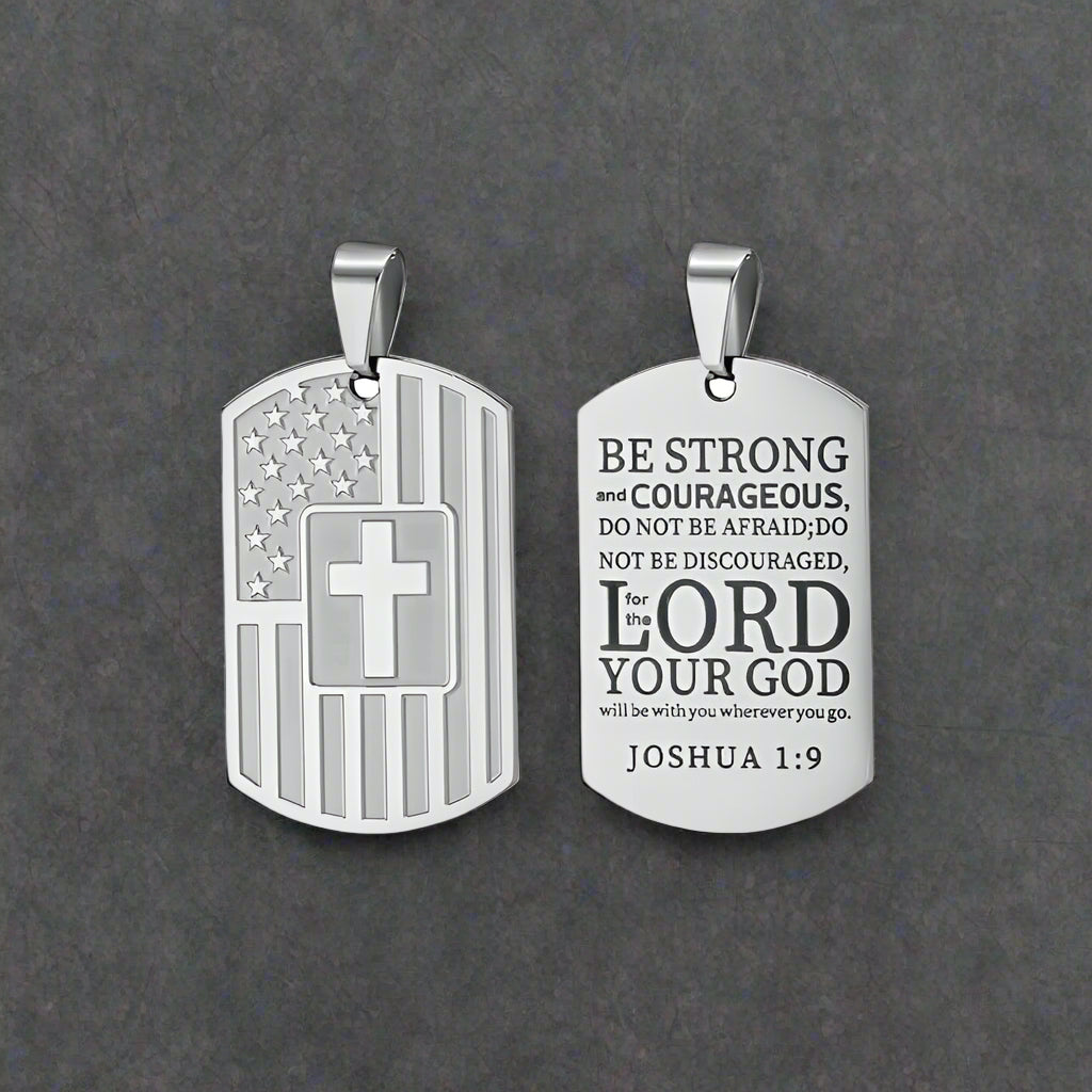 Cross American Flag Stainless Steel Military Brand Pendant