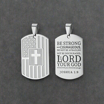 Cross American Flag Stainless Steel Military Brand Pendant
