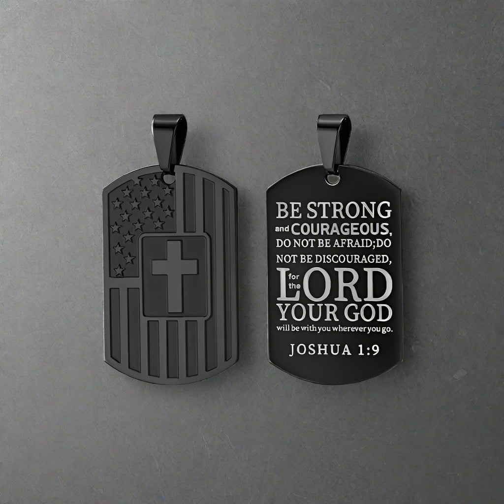 Cross American Flag Stainless Steel Military Brand Pendant