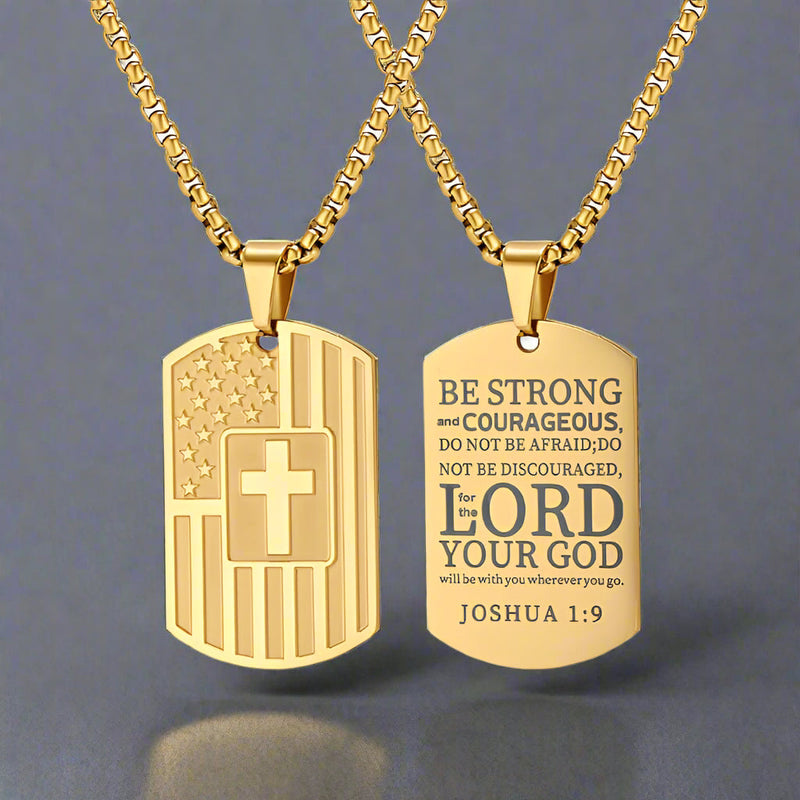 Cross American Flag Stainless Steel Military Brand Pendant