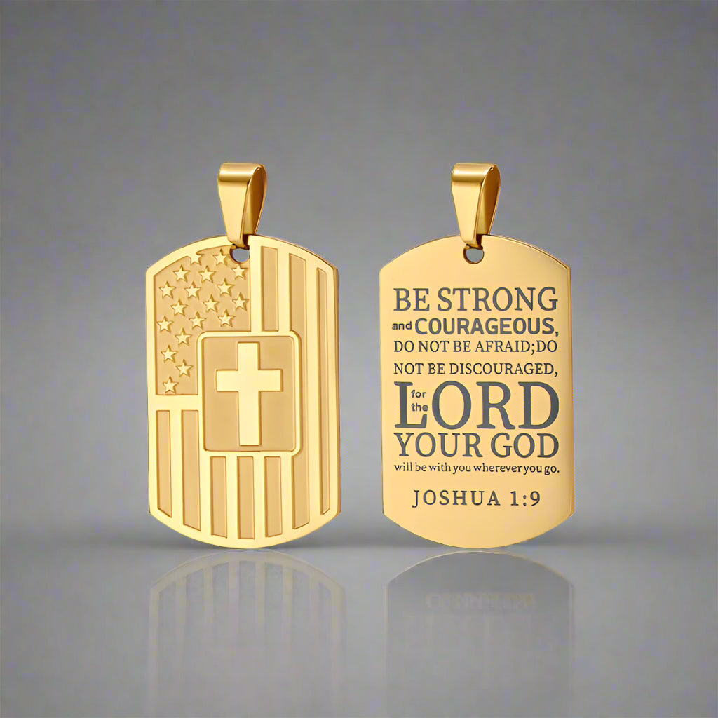 Cross American Flag Stainless Steel Military Brand Pendant