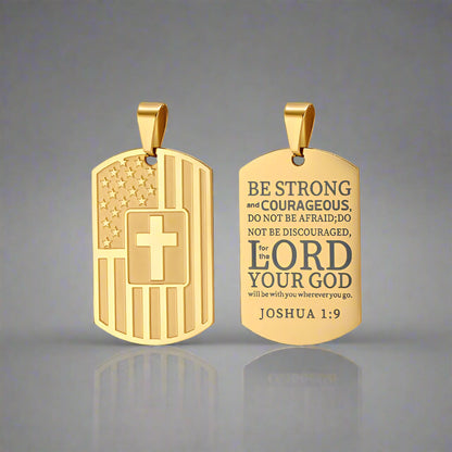 Cross American Flag Stainless Steel Military Brand Pendant