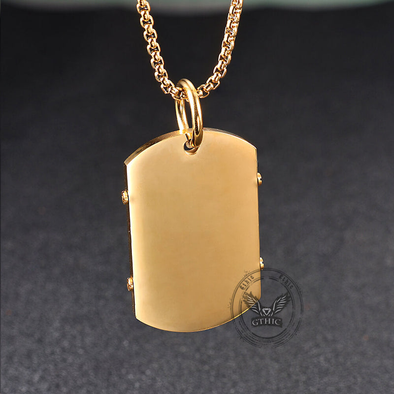 Cross Serenity Prayer Stainless Steel Military Tag Pendant