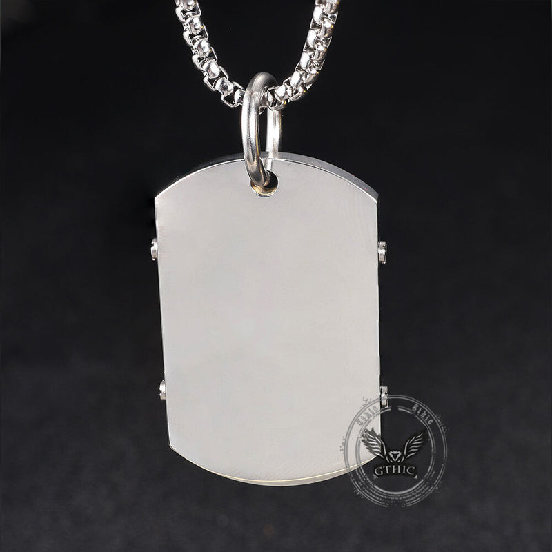Cross Serenity Prayer Stainless Steel Military Tag Pendant