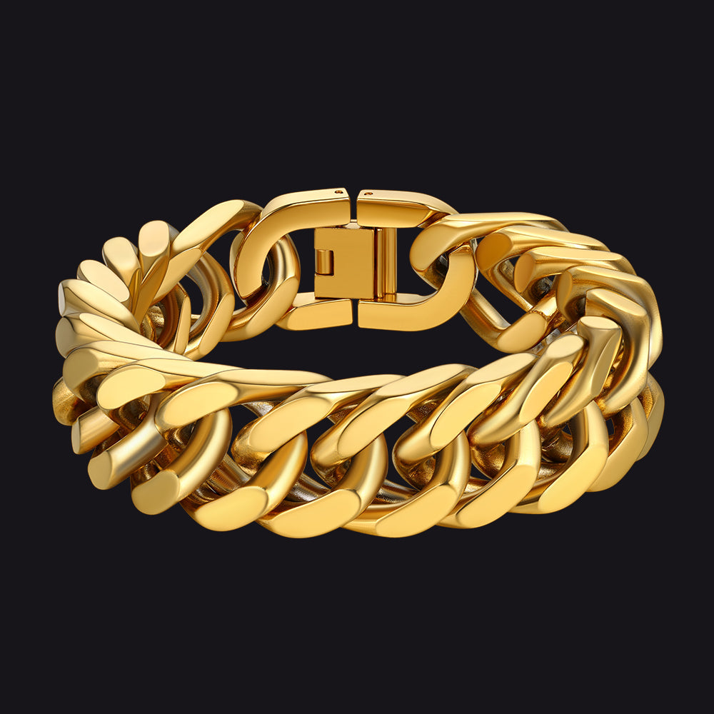 Miami Cuban Link Chain Bracelet for in Stainless Steel