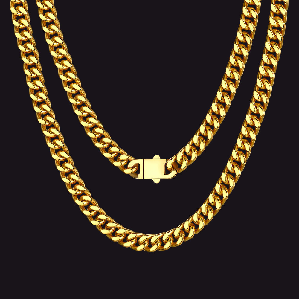 Miami Cuban Link Chain Necklace 5/7/9/12 Mm Chain for