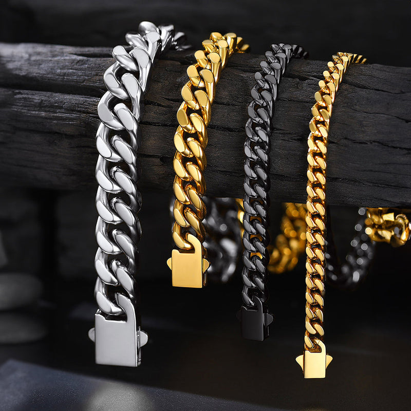 To My Man Miami Cuban Link Chain Necklace, Birthday or Anniversary Gift for Him