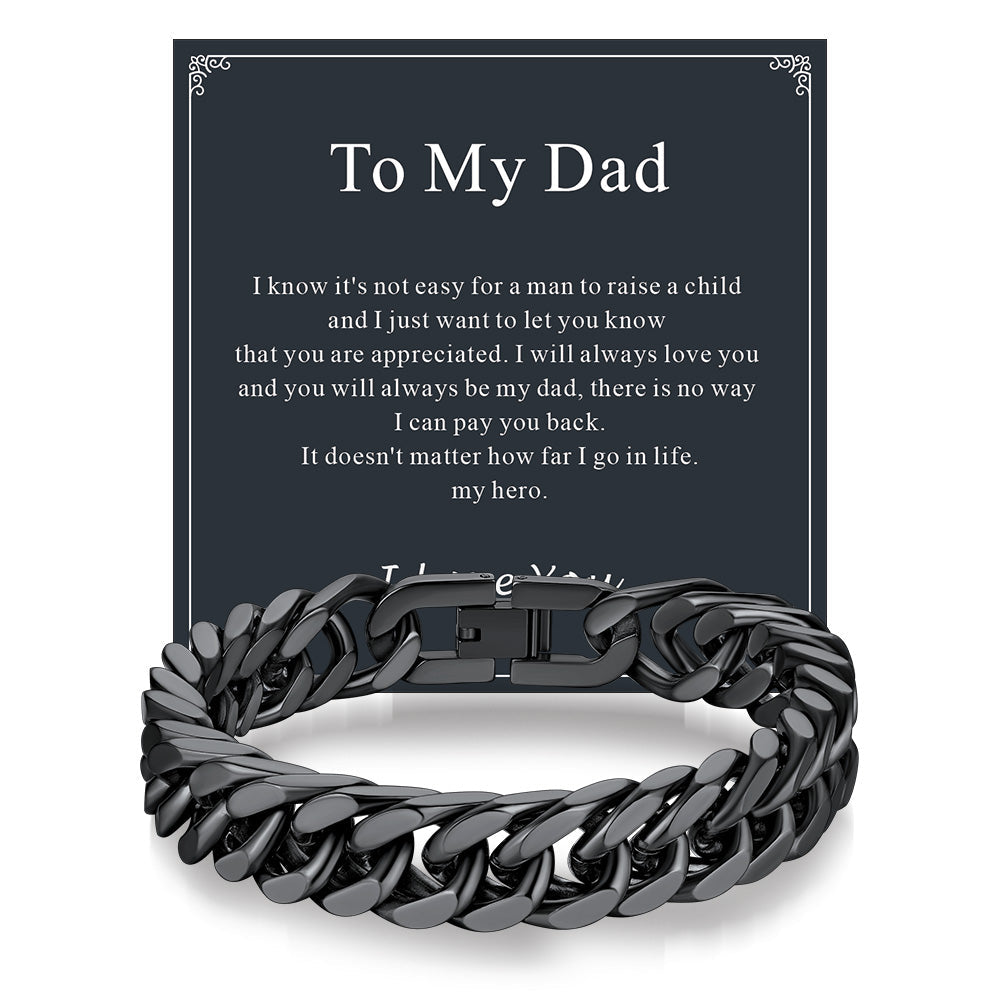 Cuban Chain Bracelet Gift for /dad/son, 8/12/17mm Width