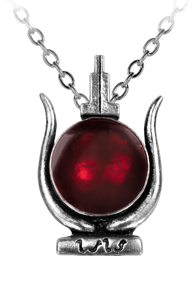 Cult of Aset Egyptian Goddess Pendant With Red Enamel