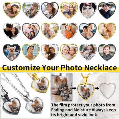 Customized Heart Photo Necklace Memorial Gift for
