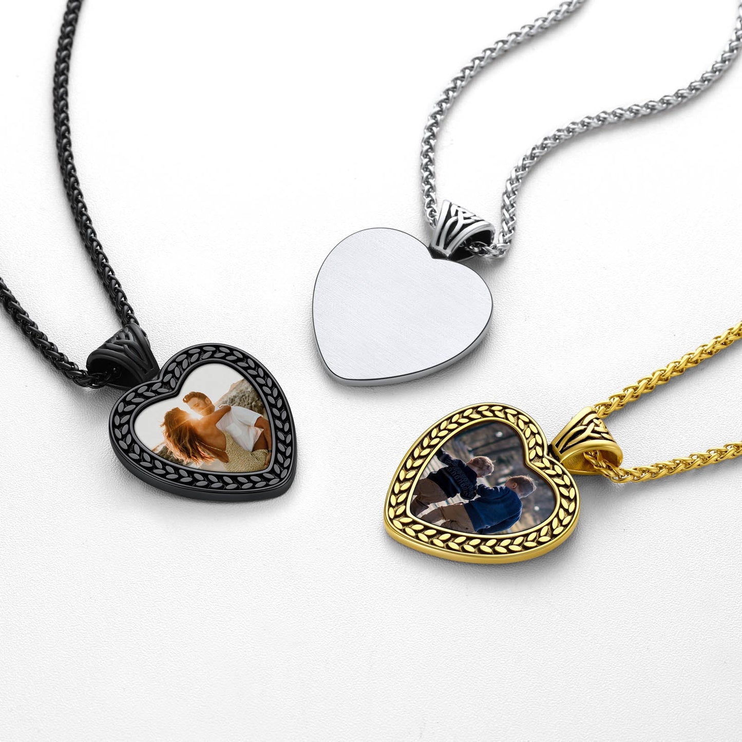 Customized Heart Photo Pendant Memorial Necklace for