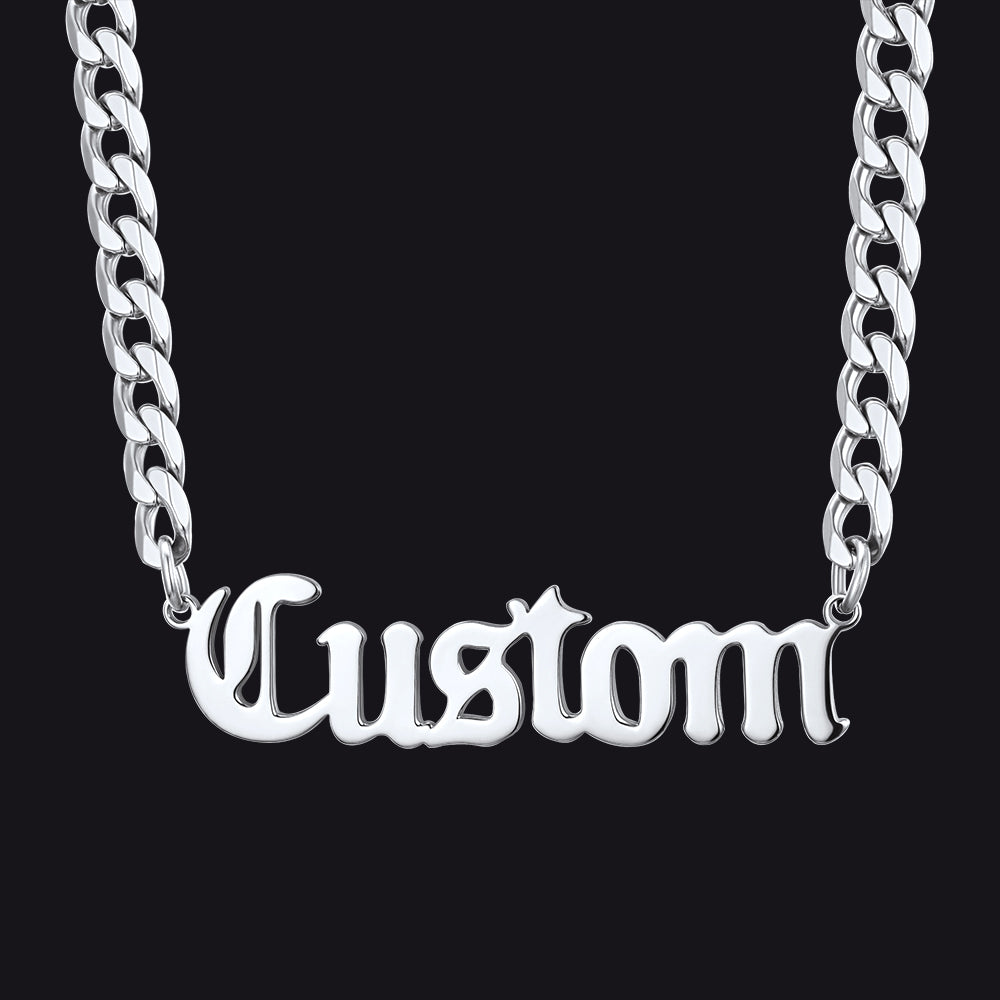 Custom Nameplate Choker Chain Necklace for 18 Inch