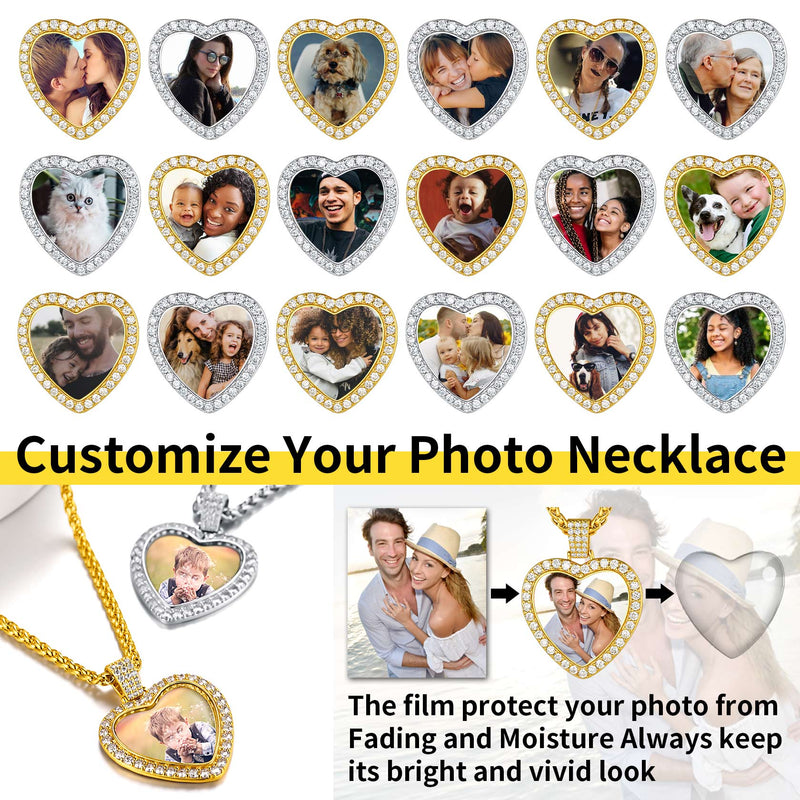 Customized Heart Picture Photo Necklace Memorial Gift for