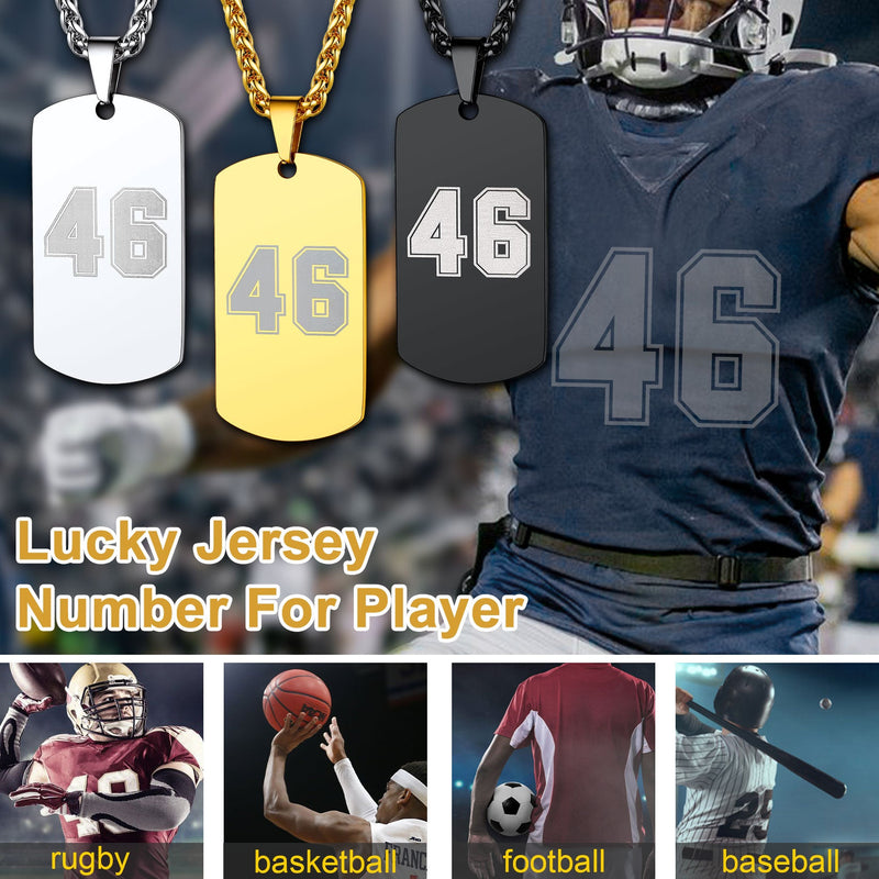 Custom Engraved Number Dog Tag Necklace for , Stainless Steel