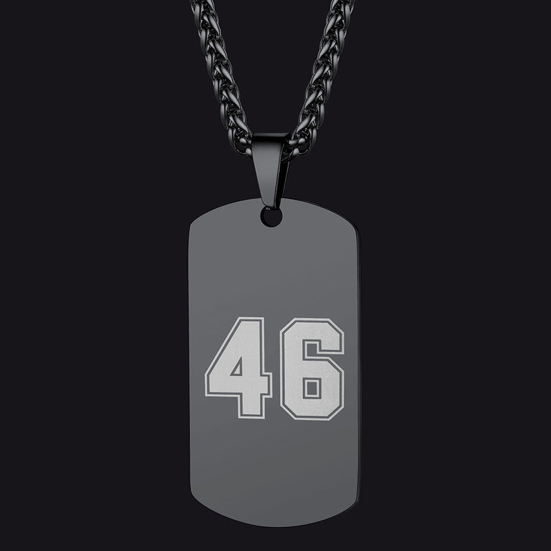 Custom Engraved Number Dog Tag Necklace for , Stainless Steel