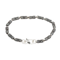 Cylindrical Bracelet With Real 925 Silver for and / Jewelry Chain With Engraving Symbols