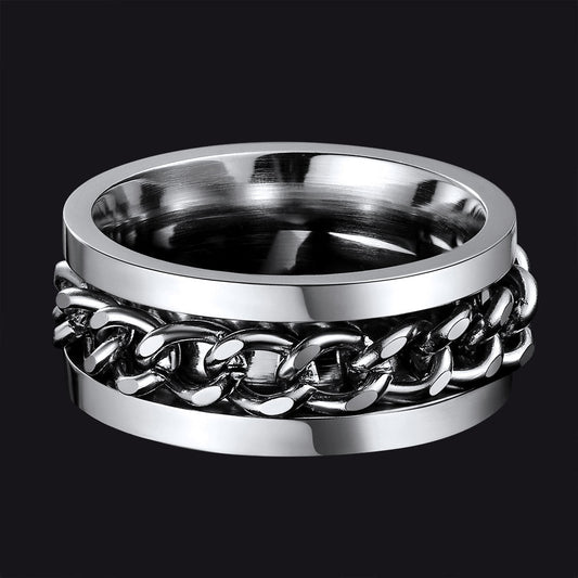 Cuban Chain Fidget Ring for Anxiety