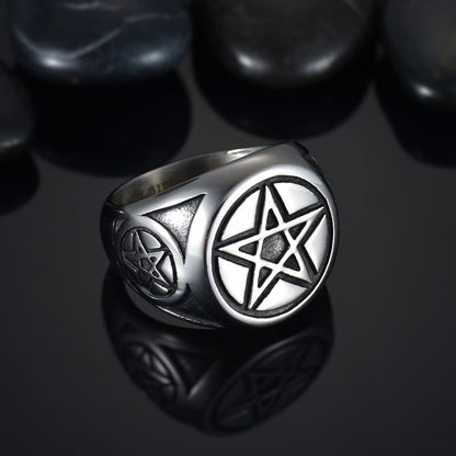 Triple Pentacle Guardian Ring