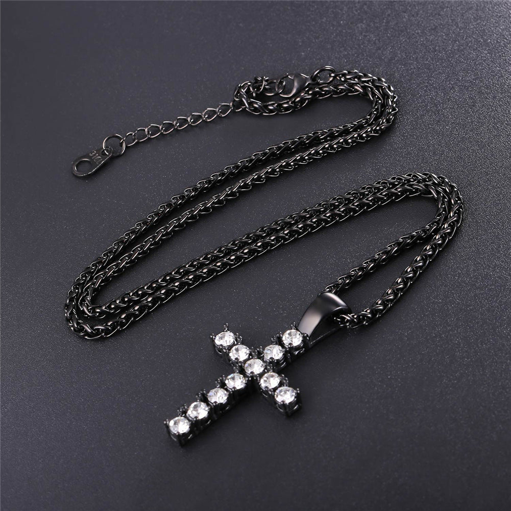 Cubic Zirconia Cross Necklace Pendant for /