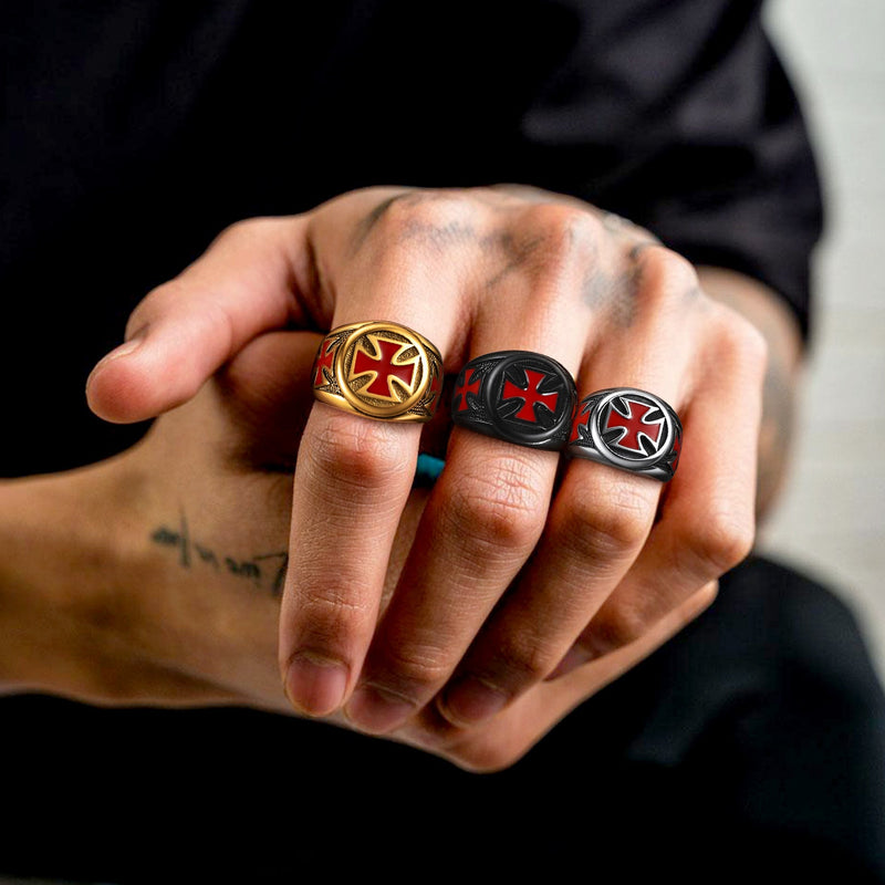 Christian Knights Templar Cross Ring for