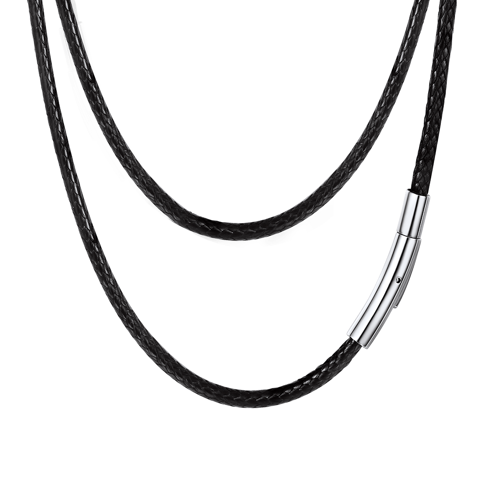 Braided Leather Cord Chain Wax Rope Necklace for 2mm/3mm