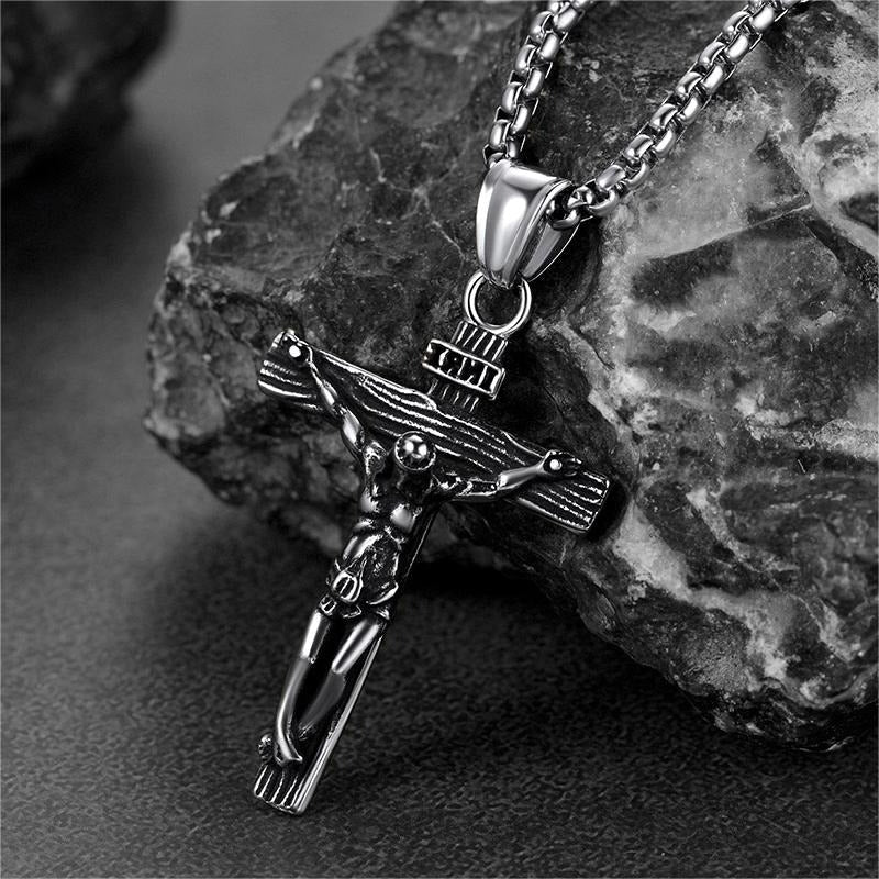 Catholic Crucifix Cross Necklace Jesus Pendant for