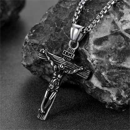Catholic Crucifix Cross Necklace Jesus Pendant for