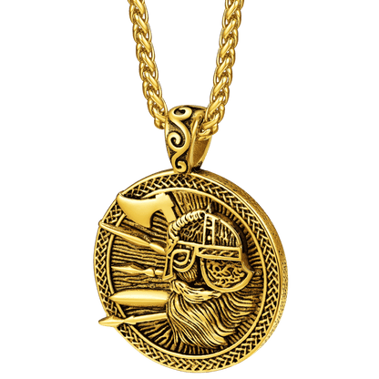 Norse Viking Odin Warrior Pendant Necklace for