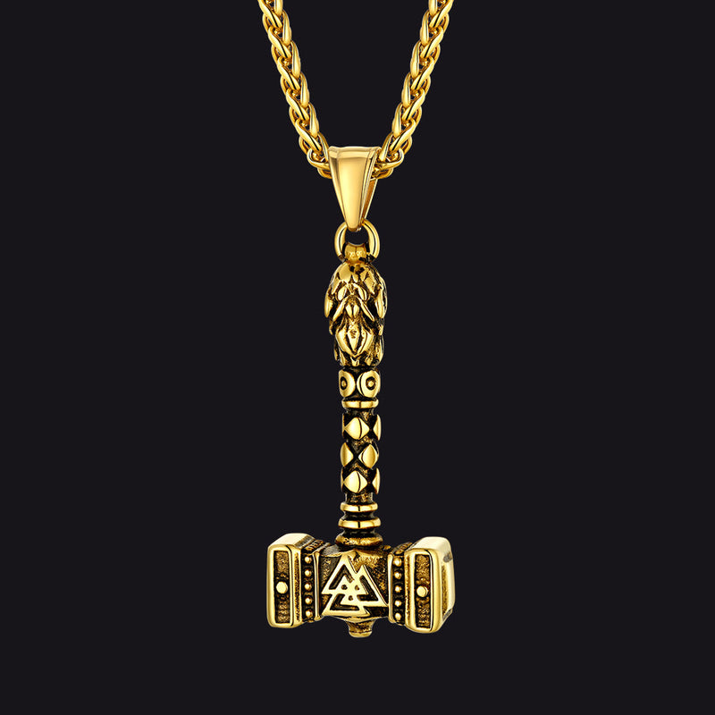 Thor's Hammer Mjolnir Necklace Viking Charm for