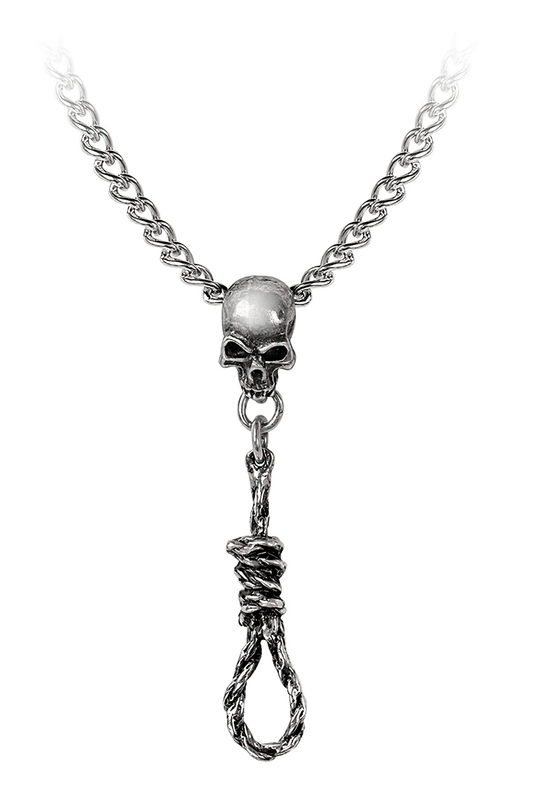 Dark Gothic Skull and Hangman's Noose Pendant