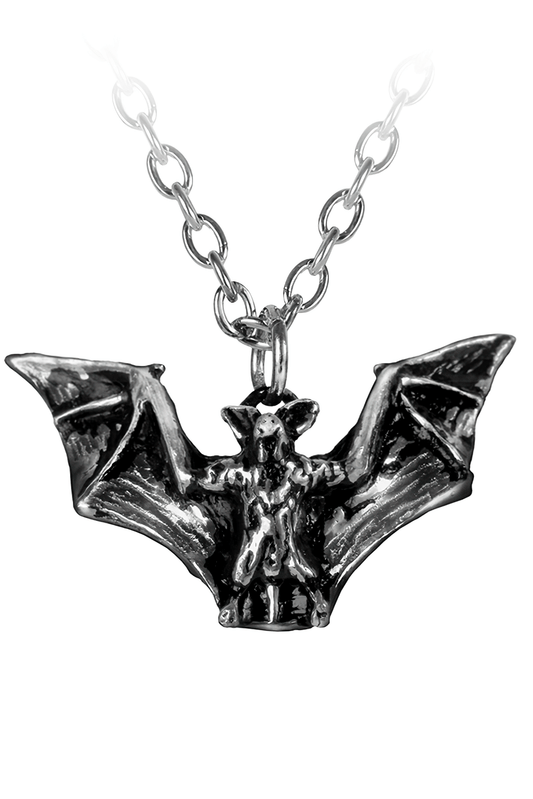 Dark Gothic Vampyr Pendant Small Pewter Bat