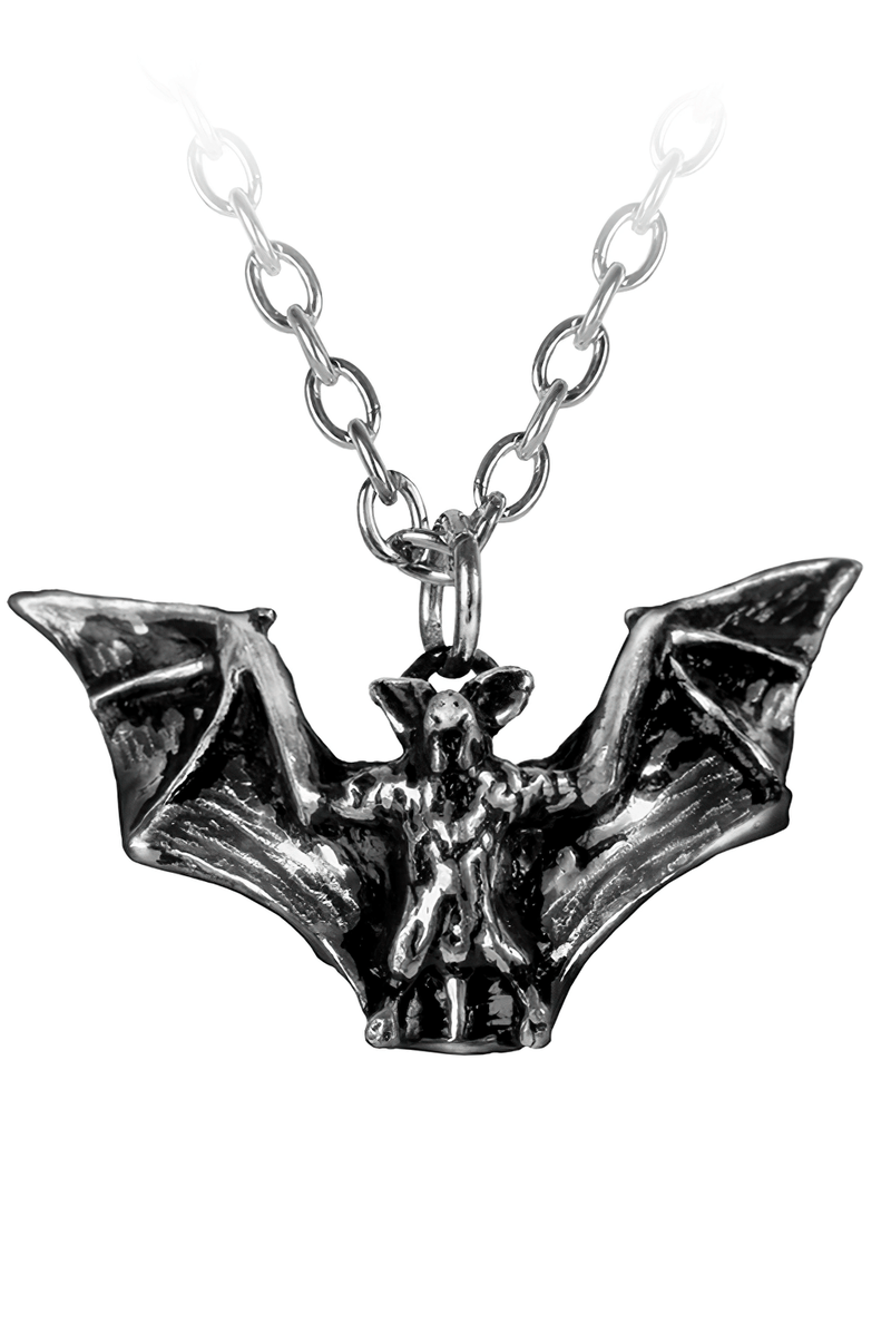 Dark Gothic Vampyr Pendant Small Pewter Bat