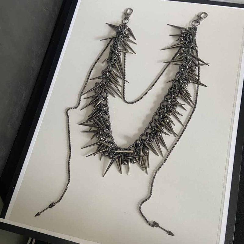 Dark Hip-hop Studded Punk Metal Pants Chain