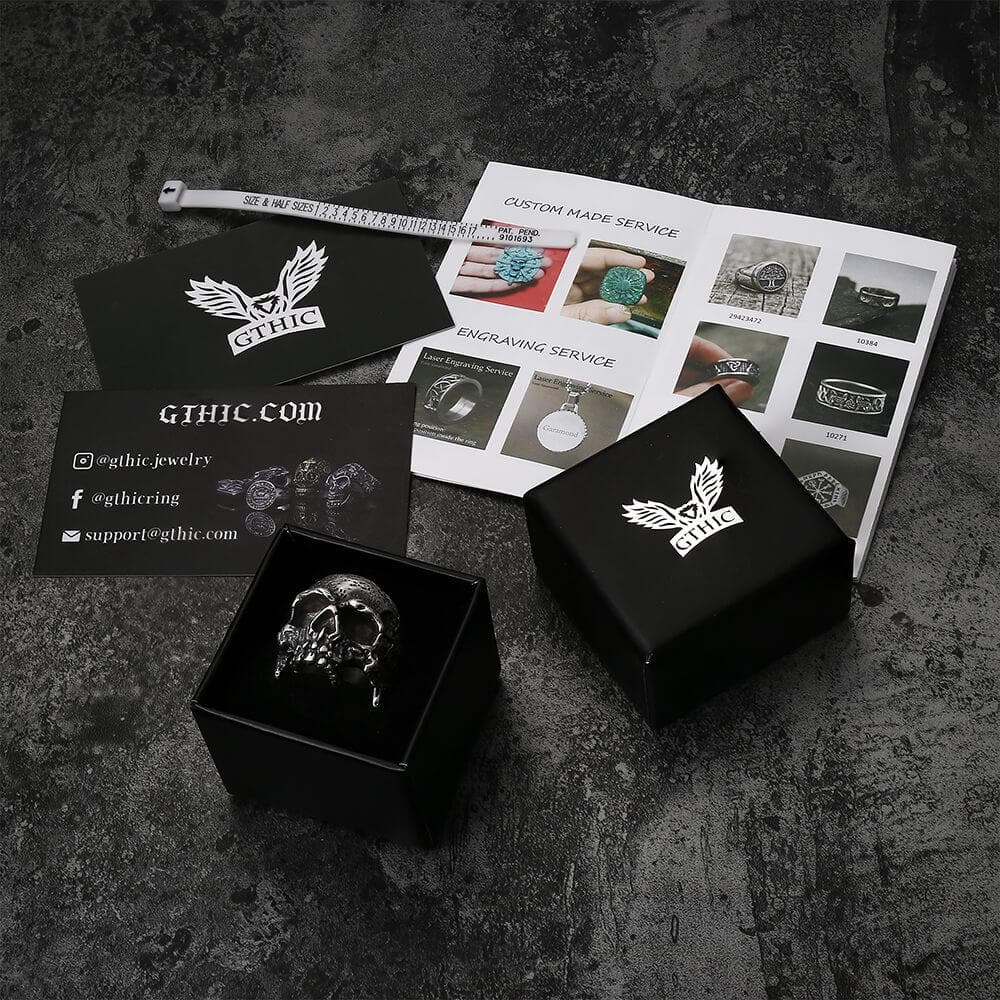 Dark Pioneer Brass Skull Ring