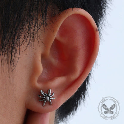 Dark Scary Spider Stainless Steel Animal Earrings