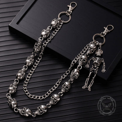 Dark Skull Double-layer Hip-hop Alloy Pants Chain