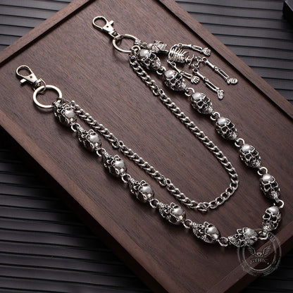 Dark Skull Double-layer Hip-hop Alloy Pants Chain