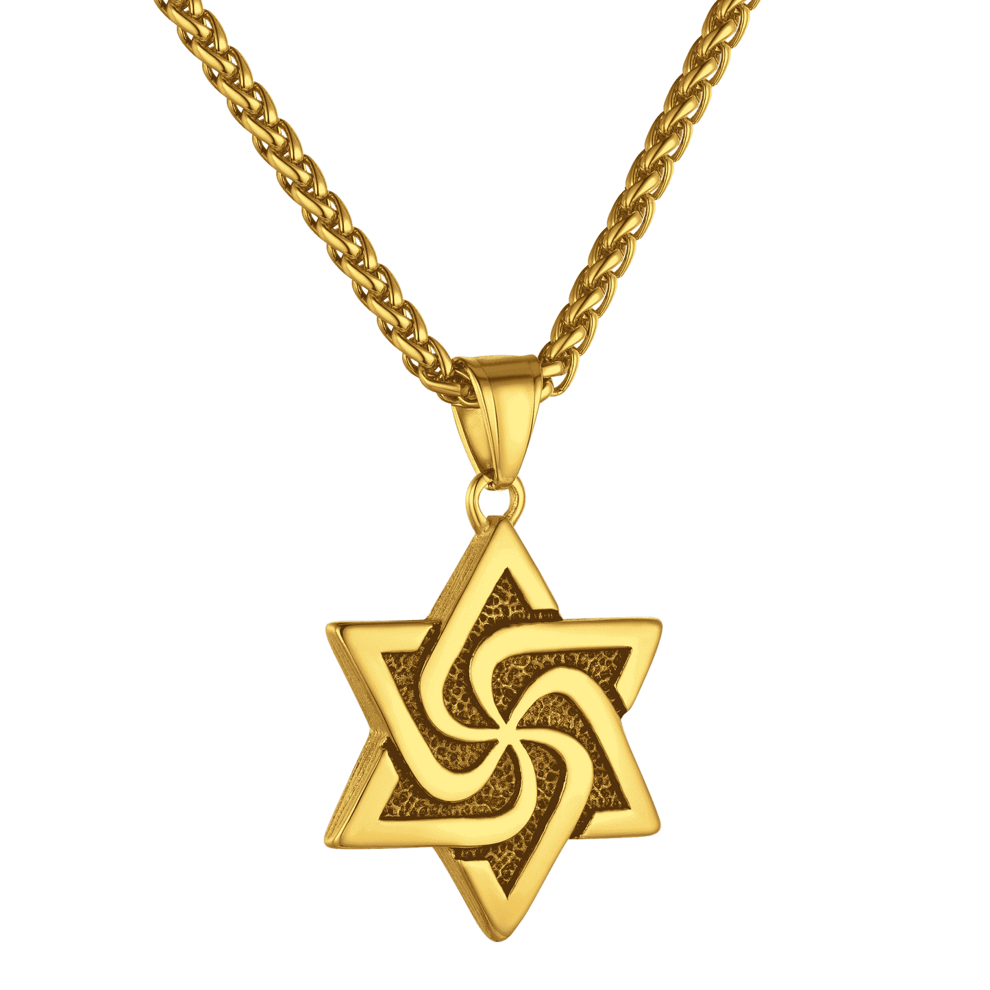 Retro Jewish Star of David Necklace for