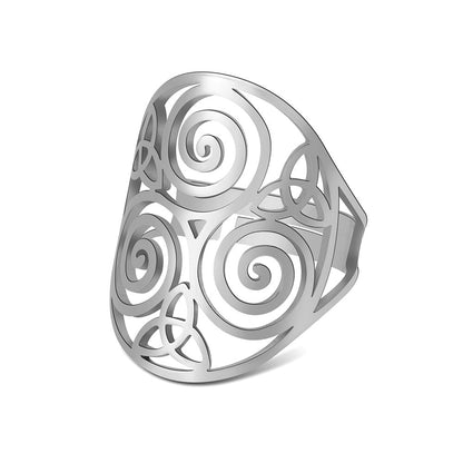 Sacred Trinity Triquetra & Triskele Ring