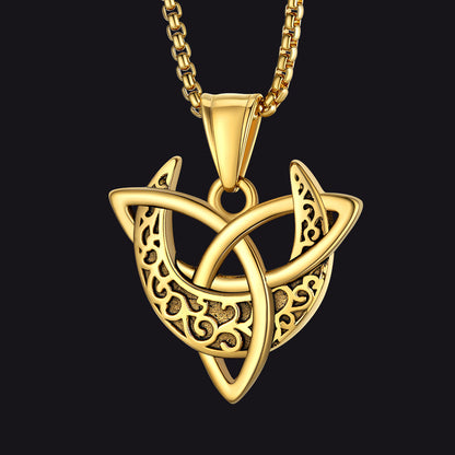 Celtic Knot Moon Goddess Necklace for