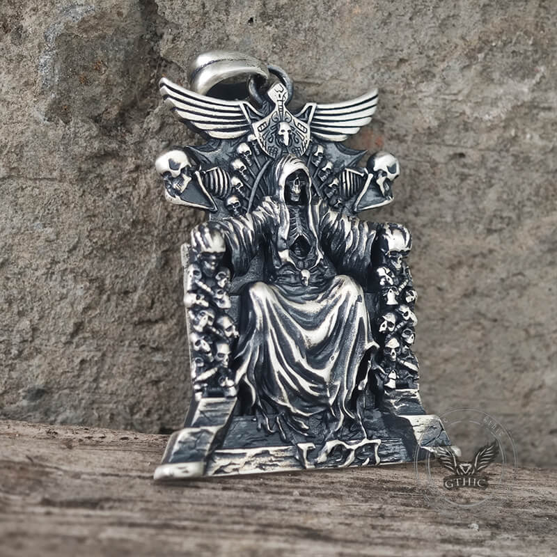 Death Regal Throne Sterling Silver Pendant