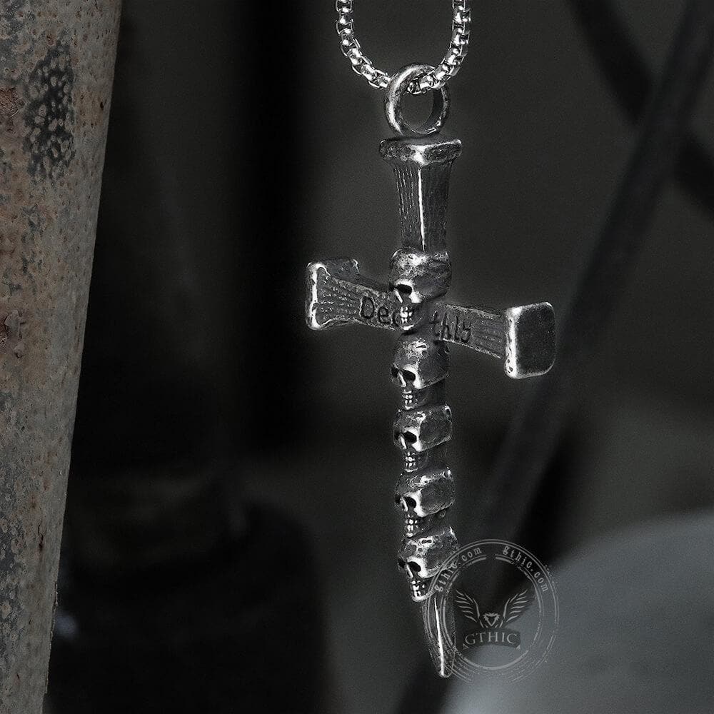 Deathly Skull and Cross Stainless Steel Pendant
