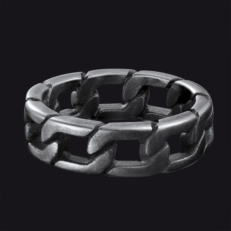 Chunky Cuban Link Chain Ring for Stainless Steel