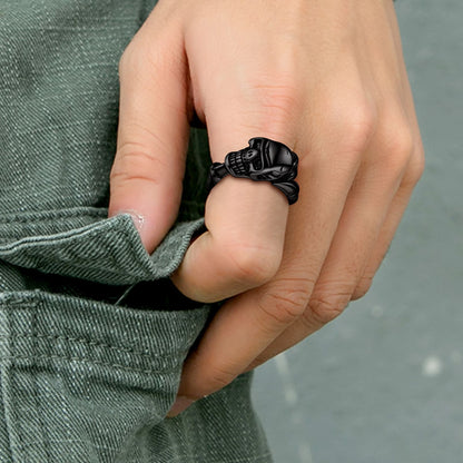 Faithheart Gothic Skull Ring Biker Ring for